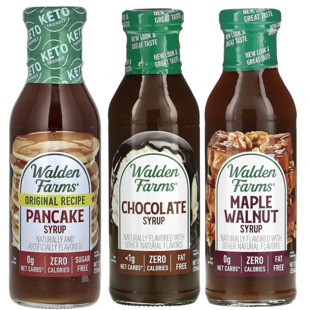 Walden Farms, Pancake Syrup, Maple Walnut Syrup, Chocolate Syrup (355
