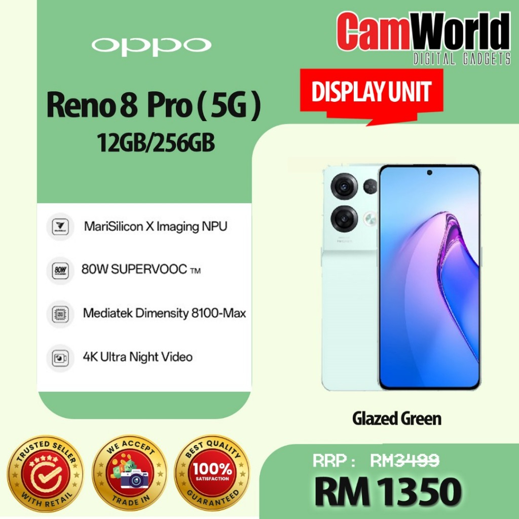 (DISPLAY UNIT) OPPO Reno 8 PRO 5G (12GB+256GB) | Shopee Malaysia