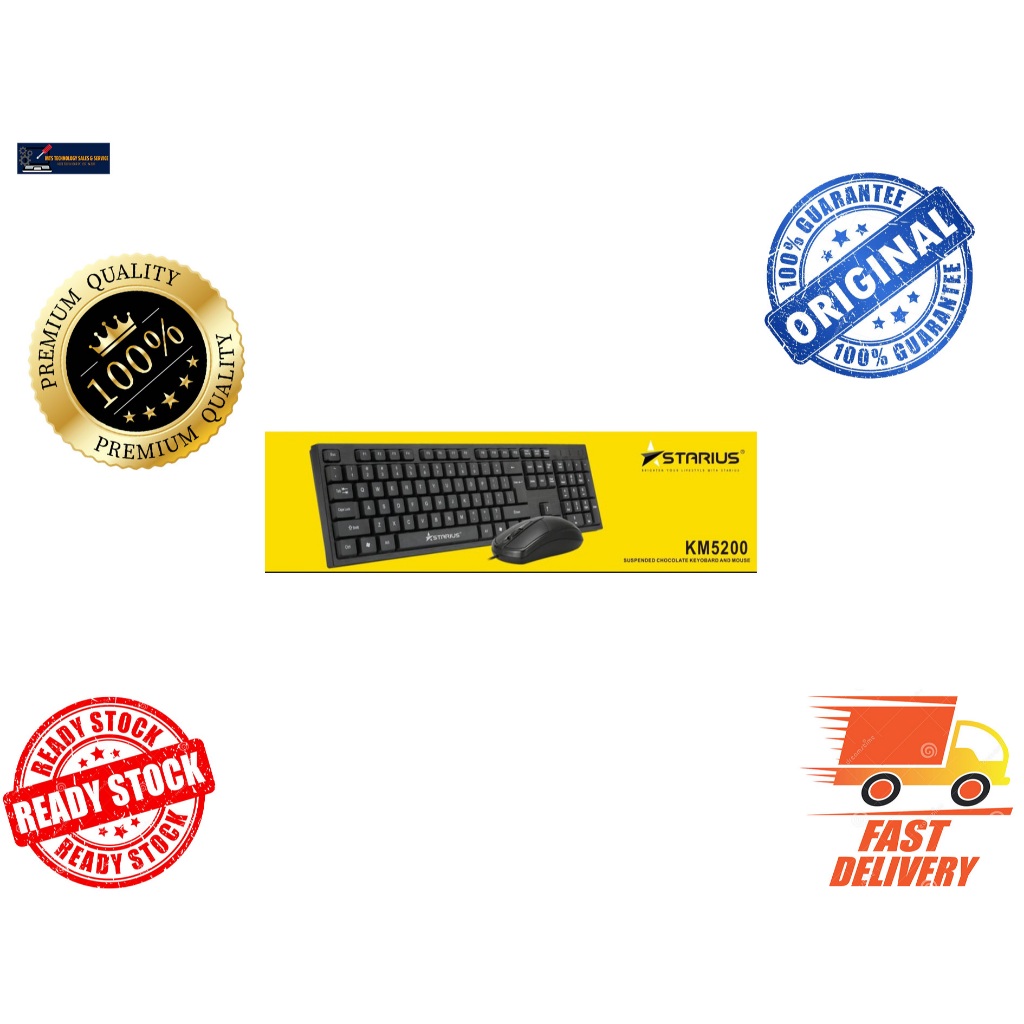 Starius LM5200 Suspended Chocolate Keyboard And Mouse | Shopee Malaysia