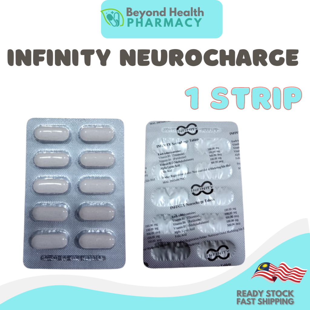INFINITY NEUROCHARGE 60 TABLETS 100% ORIGINAL | VITAMIN SARAF | Shopee ...