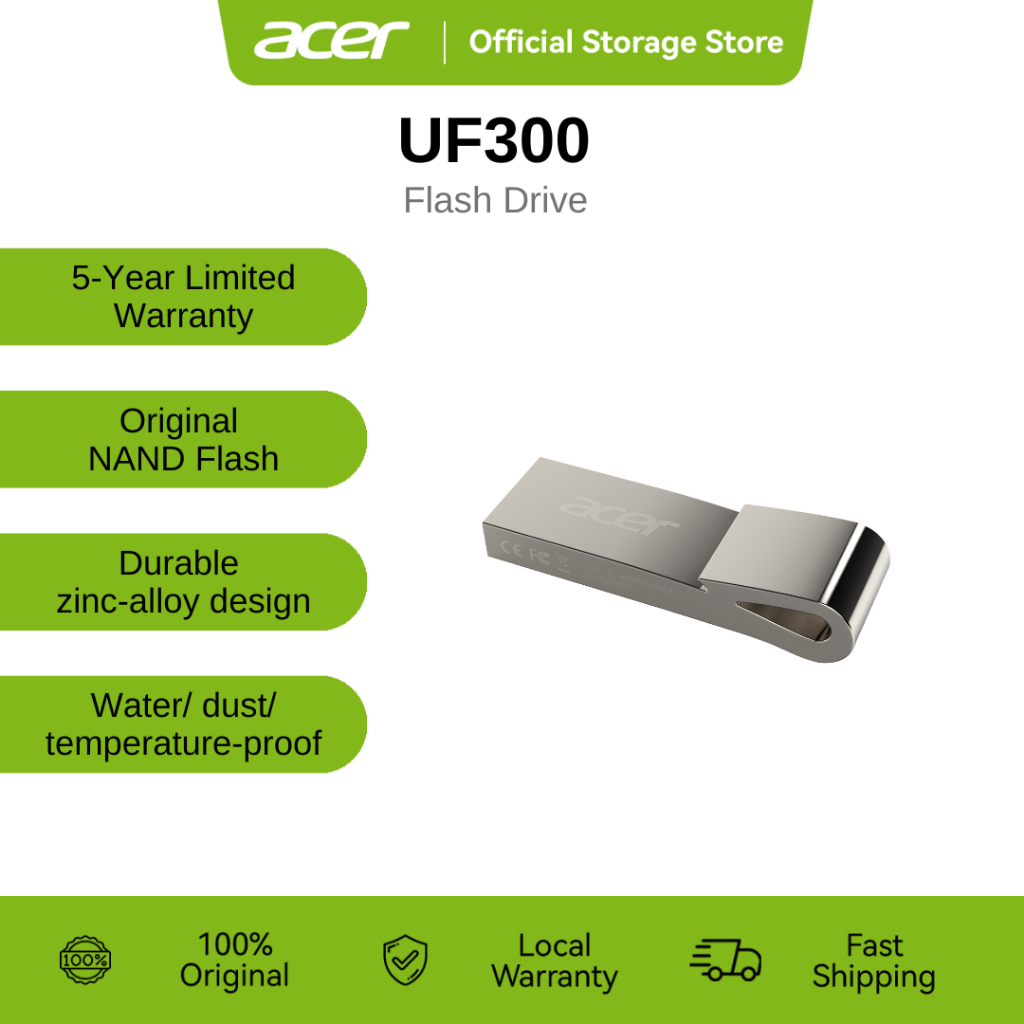 Acer UF300 8GB/ 16GB/ 32GB/ 64GB UDP USB 3.0 Flash Drive | Shopee Malaysia