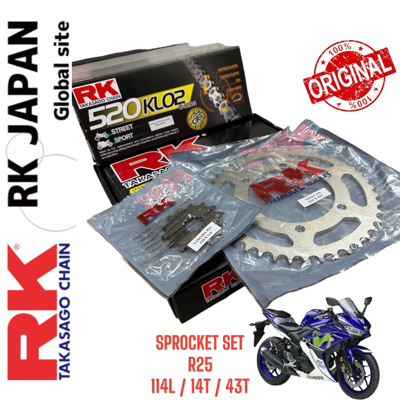 🇯🇵 ORIGINAL RK SPROCKET SET R25 MT25 | Shopee Malaysia