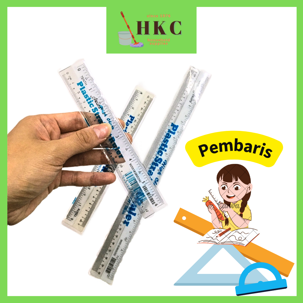 Stretchable Plastic Ruler Pembaris Plastik - 15cm / 20cm / 30cm ...