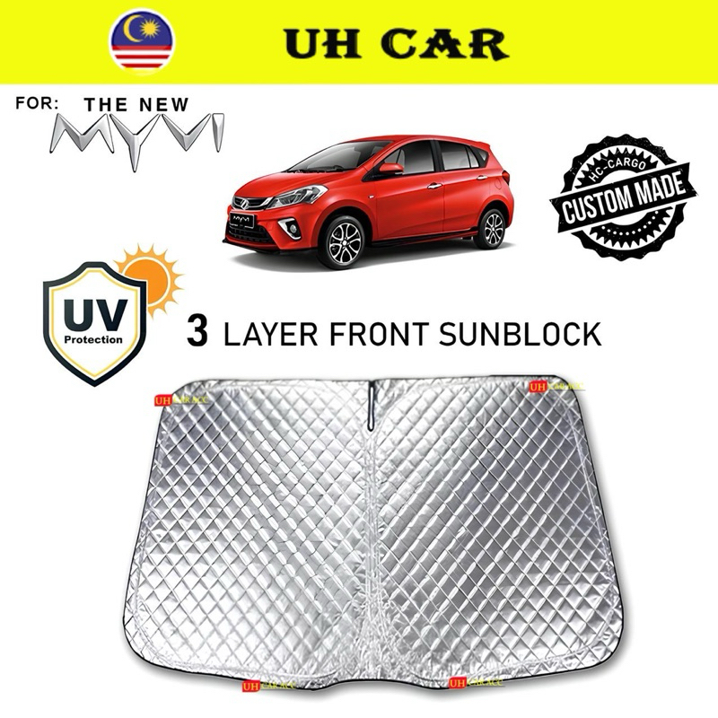 Perodua Myvi Gen3 2018-2024 OEM Front Windscreen Sun Shade 3 Layer Sun ...