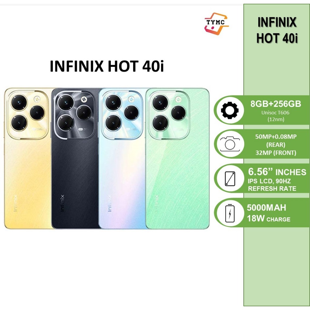 Malaysia Set Infinix Hot 40i 256gb Rom 88gb Ram Nfc Supported Infinix Malaysia Warranty 1932