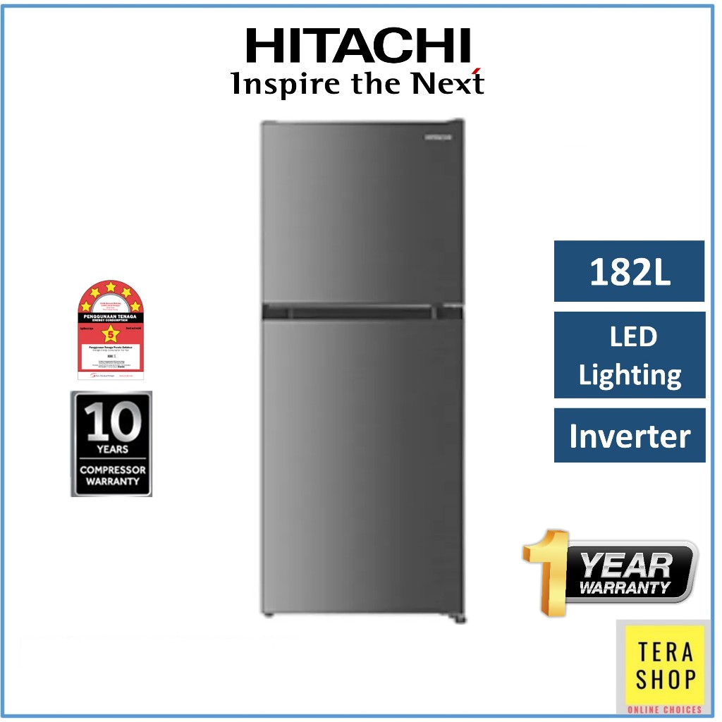 Hitachi HRTN5198MXMY 182L Inverter Refrigerator Peti Sejuk Fridge ...