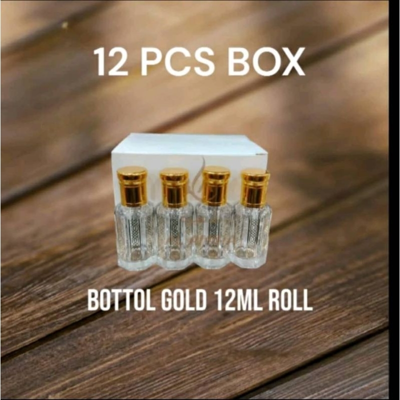 {READY STOCK} BOTOL GOLD ROLL & KOSONG BOTTOL 12 PES 1 BOX,12ML DESIGEN ...