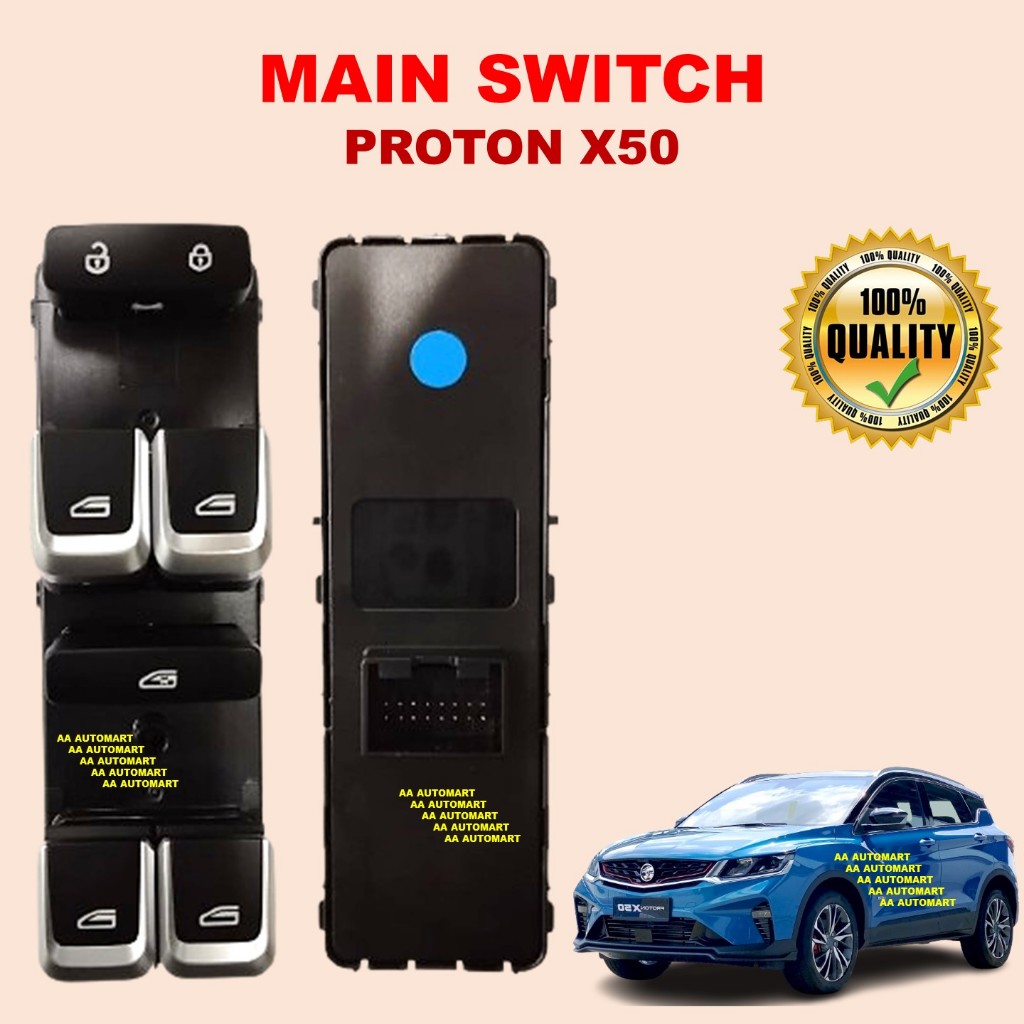 WARRANTY PROTON X50 Power Window Main Switch Master Driver Side Suis ...