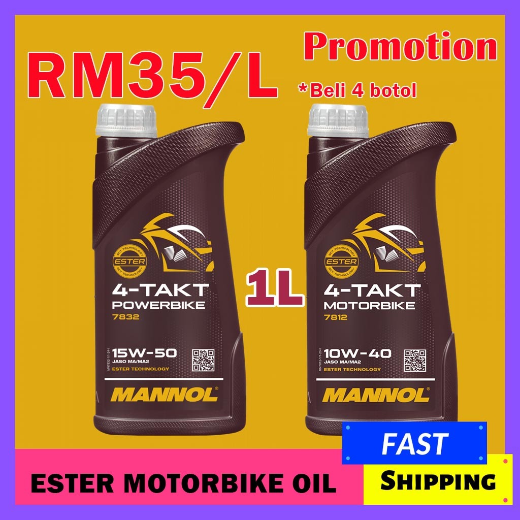 Mannol Motorbike 15W50 Oil ,Motorbike 10W-40 7812 (1L) (KEDAILAMBO ...