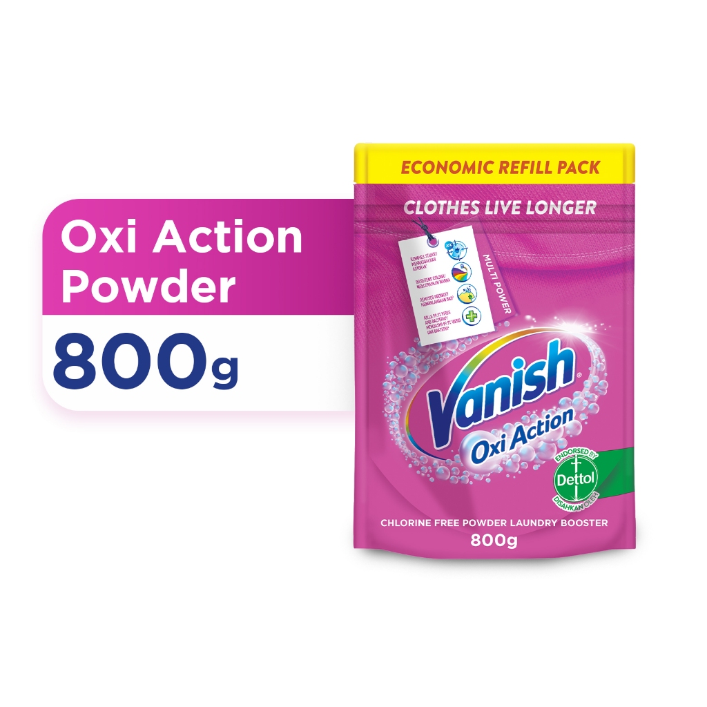 Vanish Fabric Clothes Oxi Action Stain Remover Powder Resealable Doy ...
