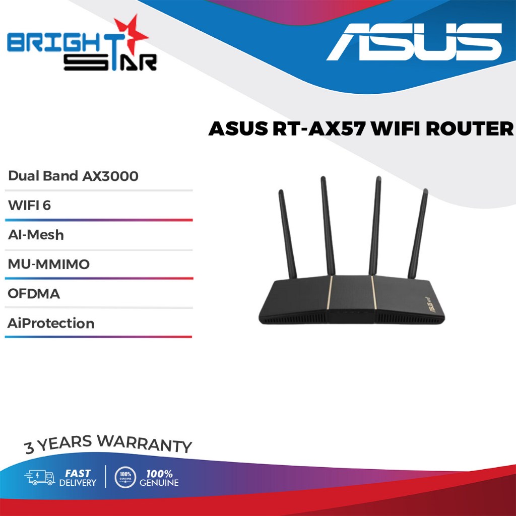 ASUS RT-AX57 Dual Band AX3000 Wifi 6 Router | Shopee Malaysia