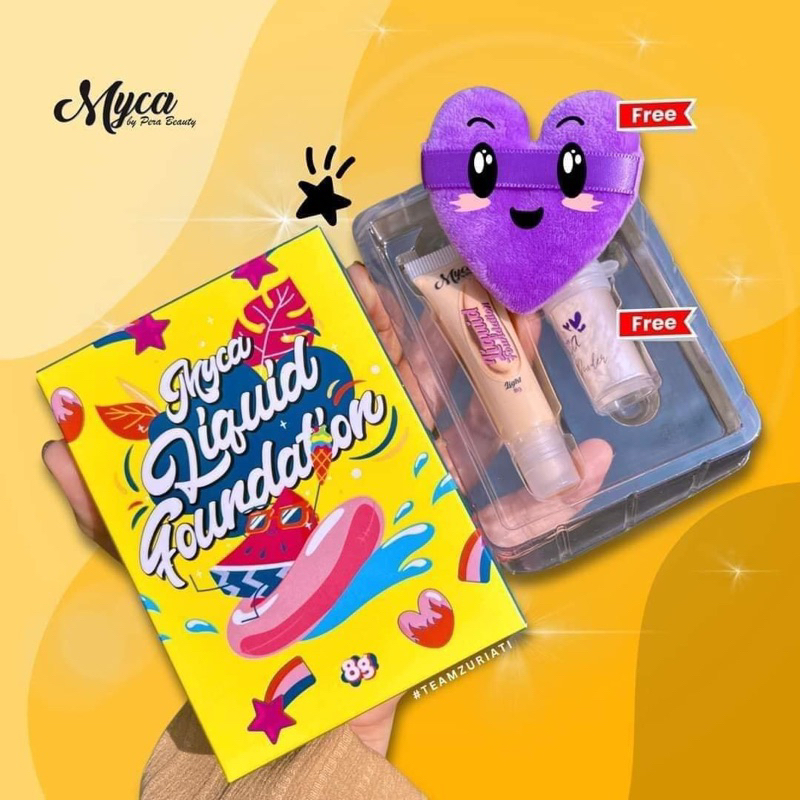 Myca Liquid Foundation (FREE Puff & Loose Powder) | Shopee Malaysia