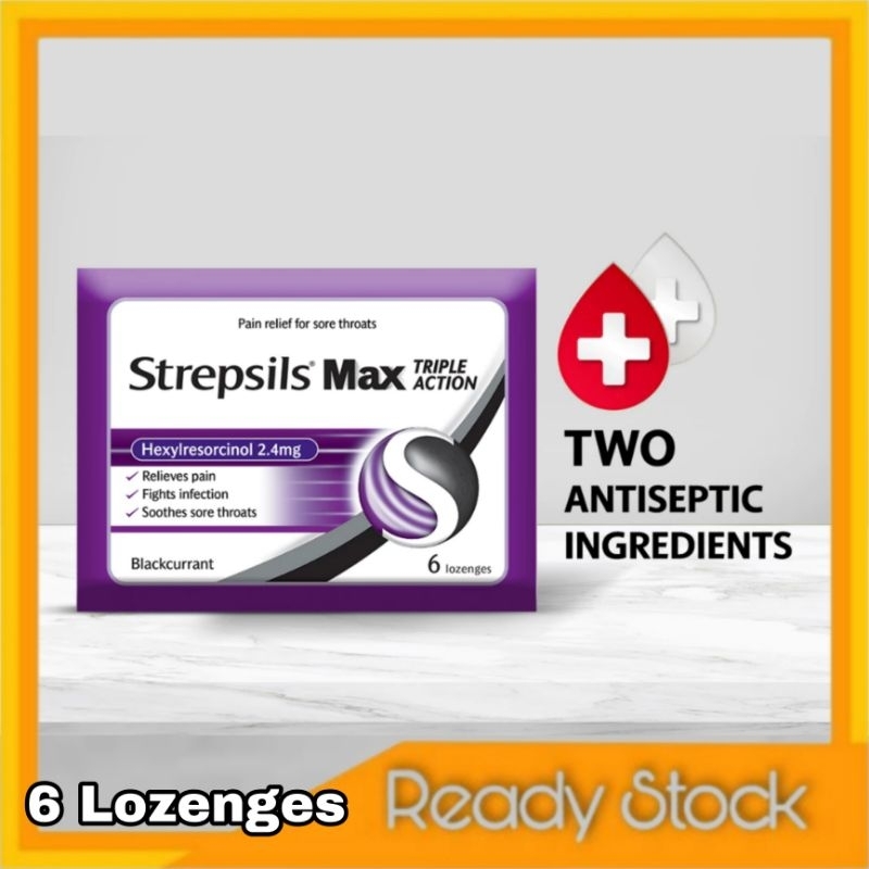 Strepsils Max Triple Action Blackcurrant (6's) Exp2/2026 玄 | Shopee ...