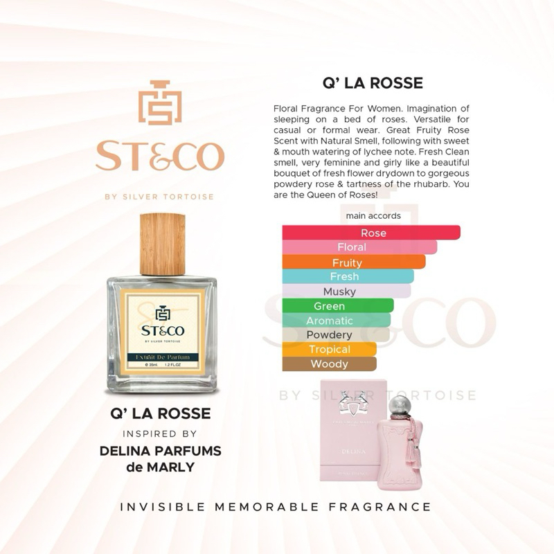 NICHE Q’ LA ROSSE DUPE DELINA PDM Extrait De Parfum BY St&Co | Shopee ...