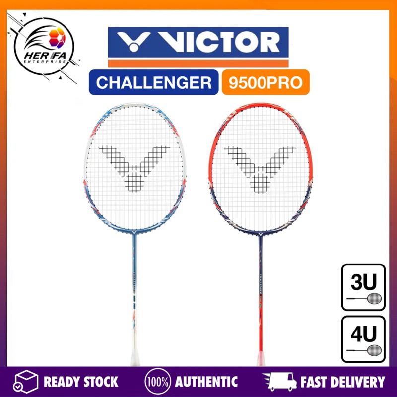 VICTOR Challenger 9500 PRO 3U & 4U Badminton Racket FREECORE CHA ...