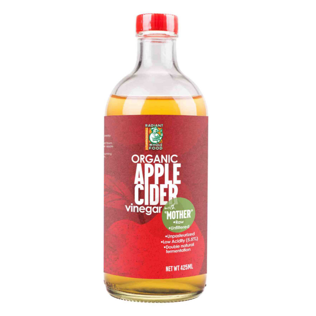 Radiant Organic Apple Cider Vinegar (425ml)(750ml) Halal Certified Cuka