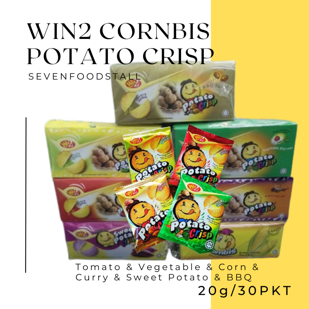 🛒 WIN2 cornbis Potato Crisp 20g/30PKT Tomato / Vegetable / Corn / Curry ...