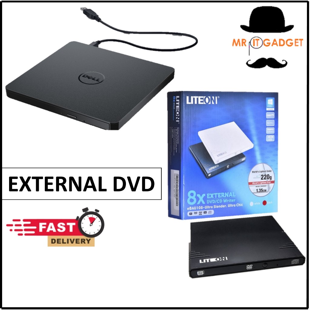 Dell / Liteon USB External DVD Combo CDRW Burner Drive For Mac