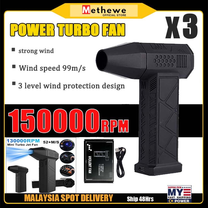MWTHEWE 180000 RPM Violent Blower Mini Turbo Jet Fan Handheld Brushless ...