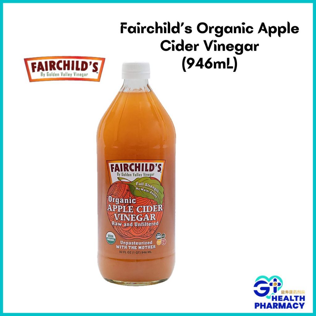 FairChild's Organic Apple Cider Vinegar Raw & Unfiltered 有机苹果醋 (946ml ...