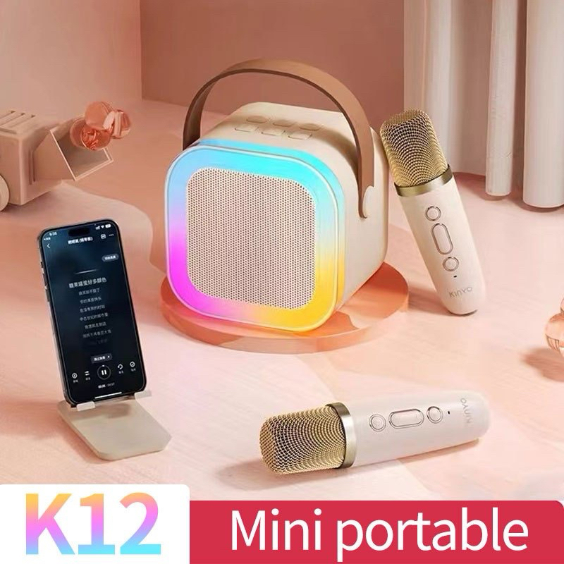 Wireless Karaoke Speaker with Microphone Bluetooth for KTV K12 Mini ...