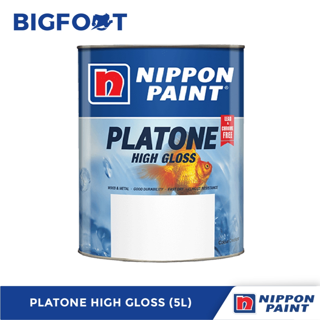 5L Nippon Paint Platone High Gloss Wood Metal Oil Based Interior ...
