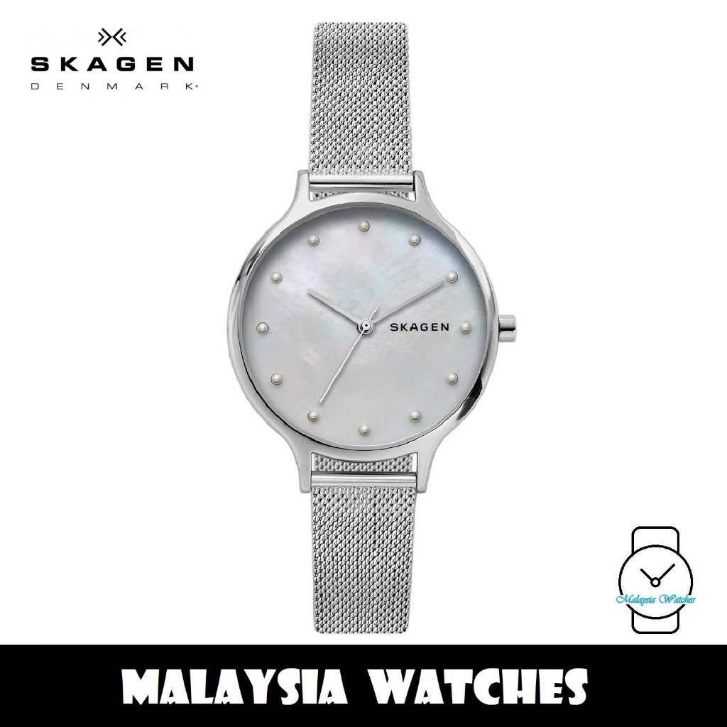 100 Original Skagen Ladies SKW2775 Anita Mother of Pearl Silver Tone Steel Mesh Watch Silver Shopee Malaysia
