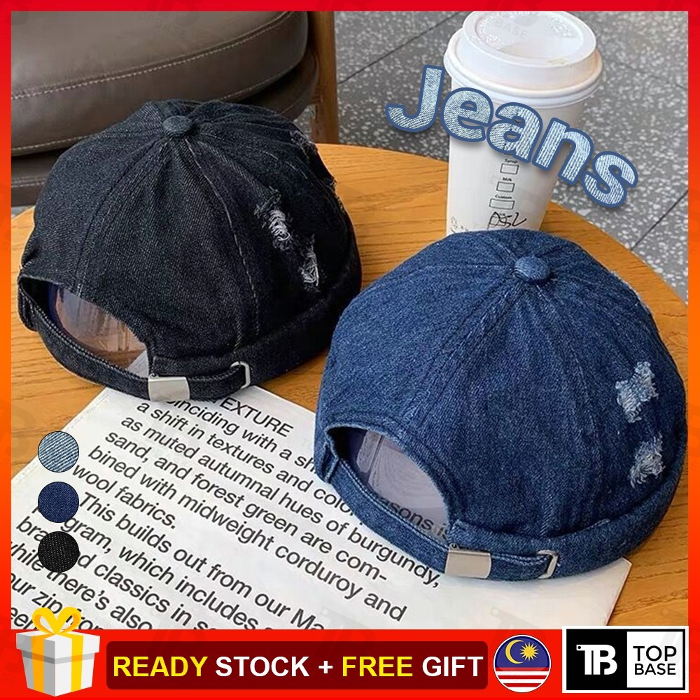 [READY STOCK] TopBase Plain Solid Brimless Adjustable Skull Baseball ...