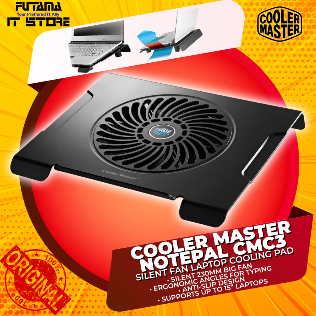 Cooler Master NotePal CMC3 Silent Fan Laptop Cooling Pad Shopee Malaysia