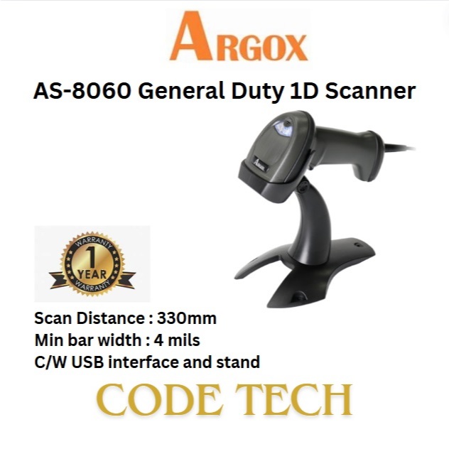 ARGOX AS-8060 General Duty 1D Scanner AS8060 USB High C/P value CCD ...