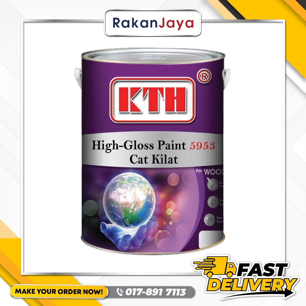 KTH HIGH GLOSS PAINT 5953 5 LITRE (CAT KILAT ALAS KAYU/BESI) | Shopee ...