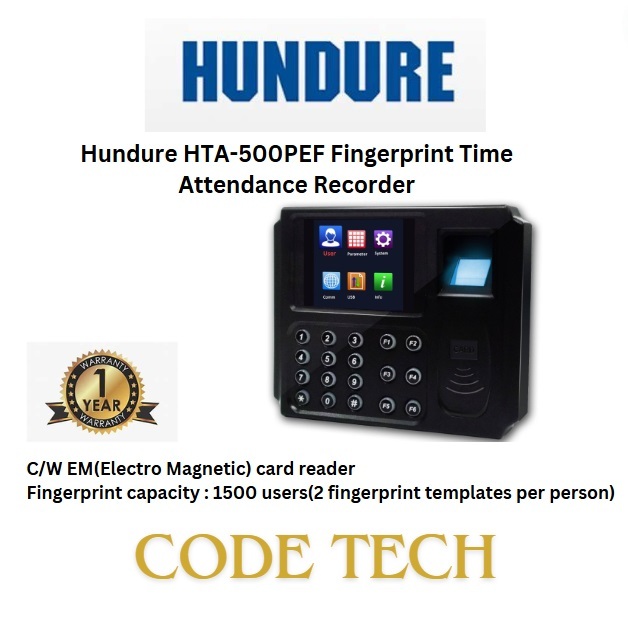 Hundure HTA-500PEF Fingerprint Time Attendance Recorder Punch Card Time ...