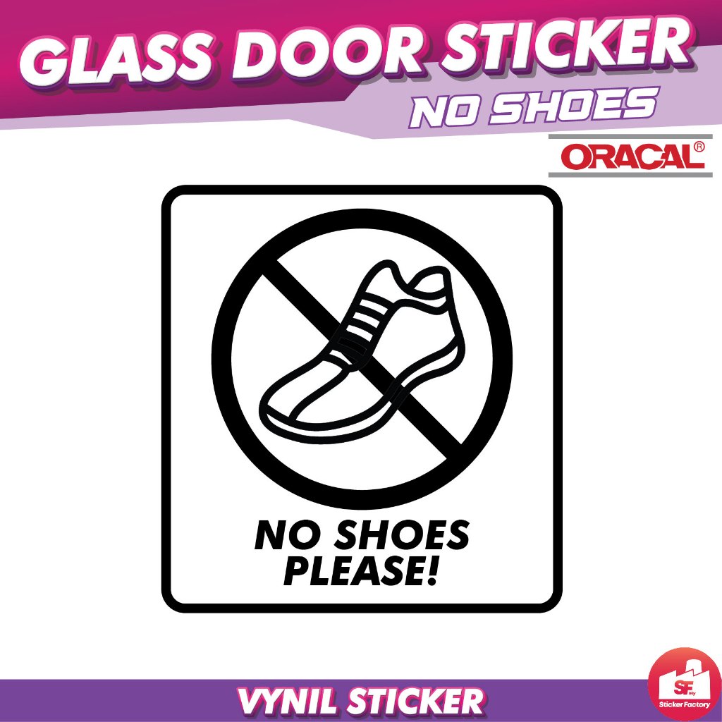 Sticker No Shoes Glass Door Decal Shop Office Vynil Waterproof Oracal ...