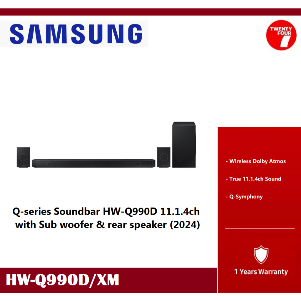 SAMSUNG Q990D 11.1.4ch Qseries Soundbar (2024) HWQ990D/XM HWQ990C/XM