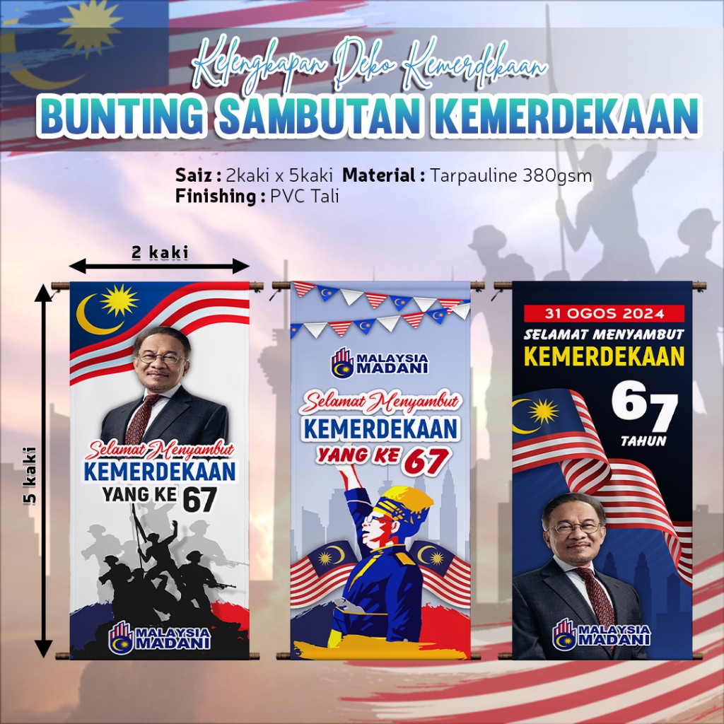 Bunting Sambutan Kemerdekaan Hari Merdeka National Day Shopee Malaysia