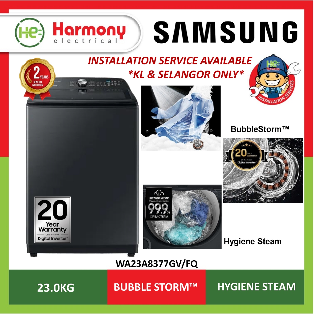 (FREE DELIVERY + INSTALL KL ) SAMSUNG 23kg Top Load Washing Machine