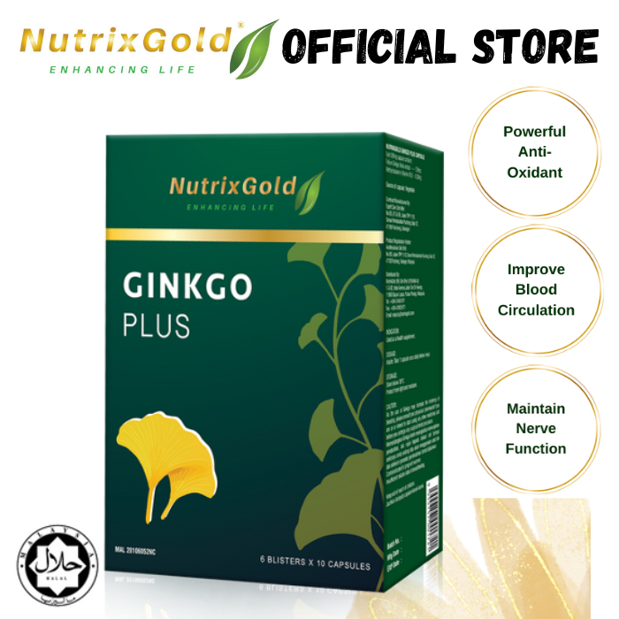 NUTRIXGOLD Ginkgo Plus Capsules 60's | Improve Blood Circulation ...