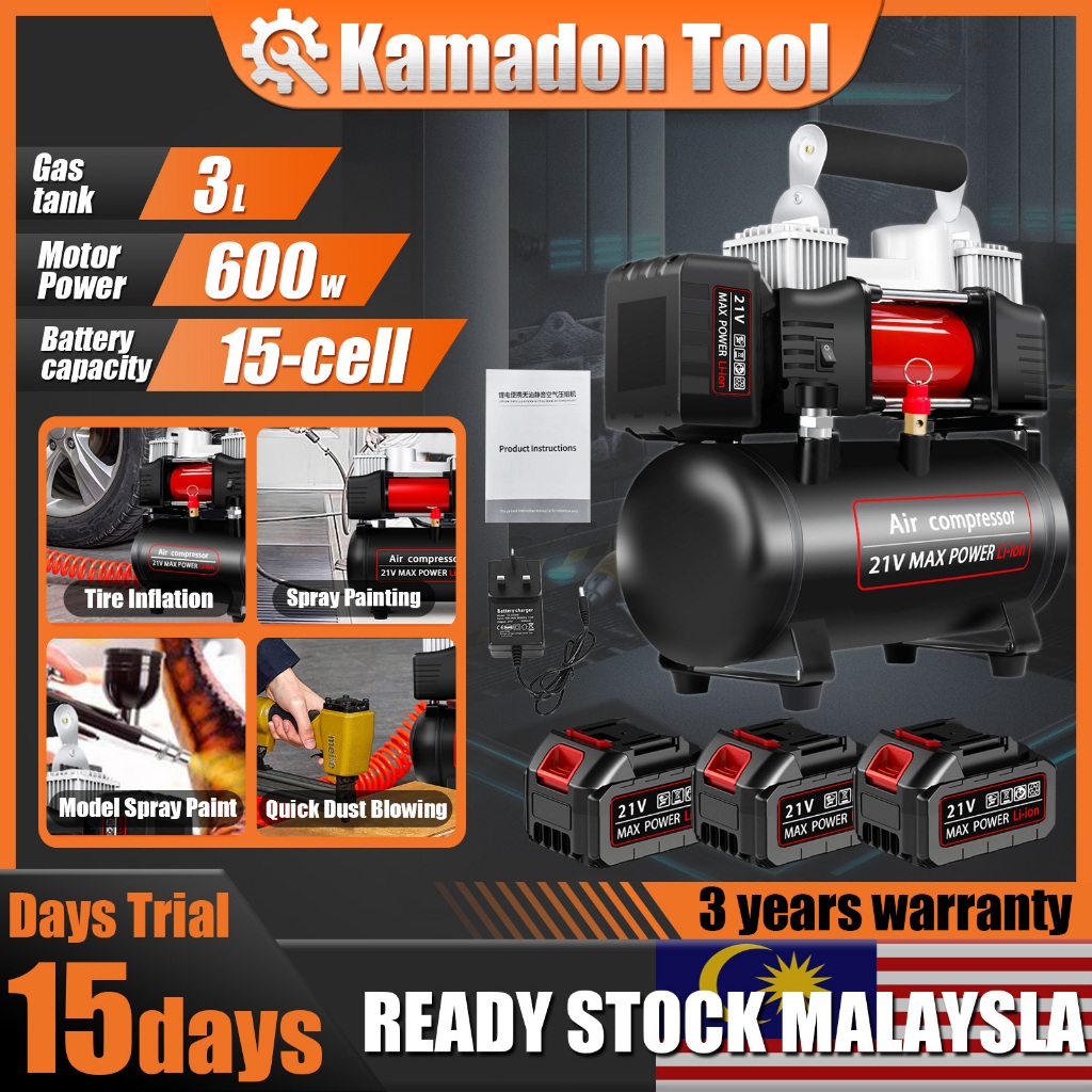 🚀Local Seller🚀3L Lithium battery air compressor Portable Oil-free ...