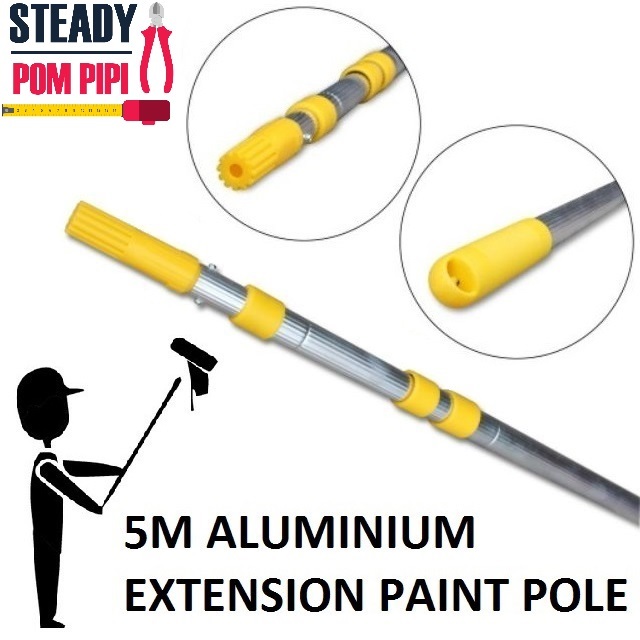 5M ADJUSTABLE TELESCOPIC ALUMINIUM EXTENSION POLE / 5M PAINT BRUSH