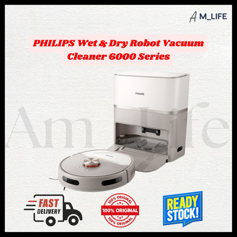 PHILIPS Wet & Dry Robot Vacuum Cleaner 6000 Series Ready Stock