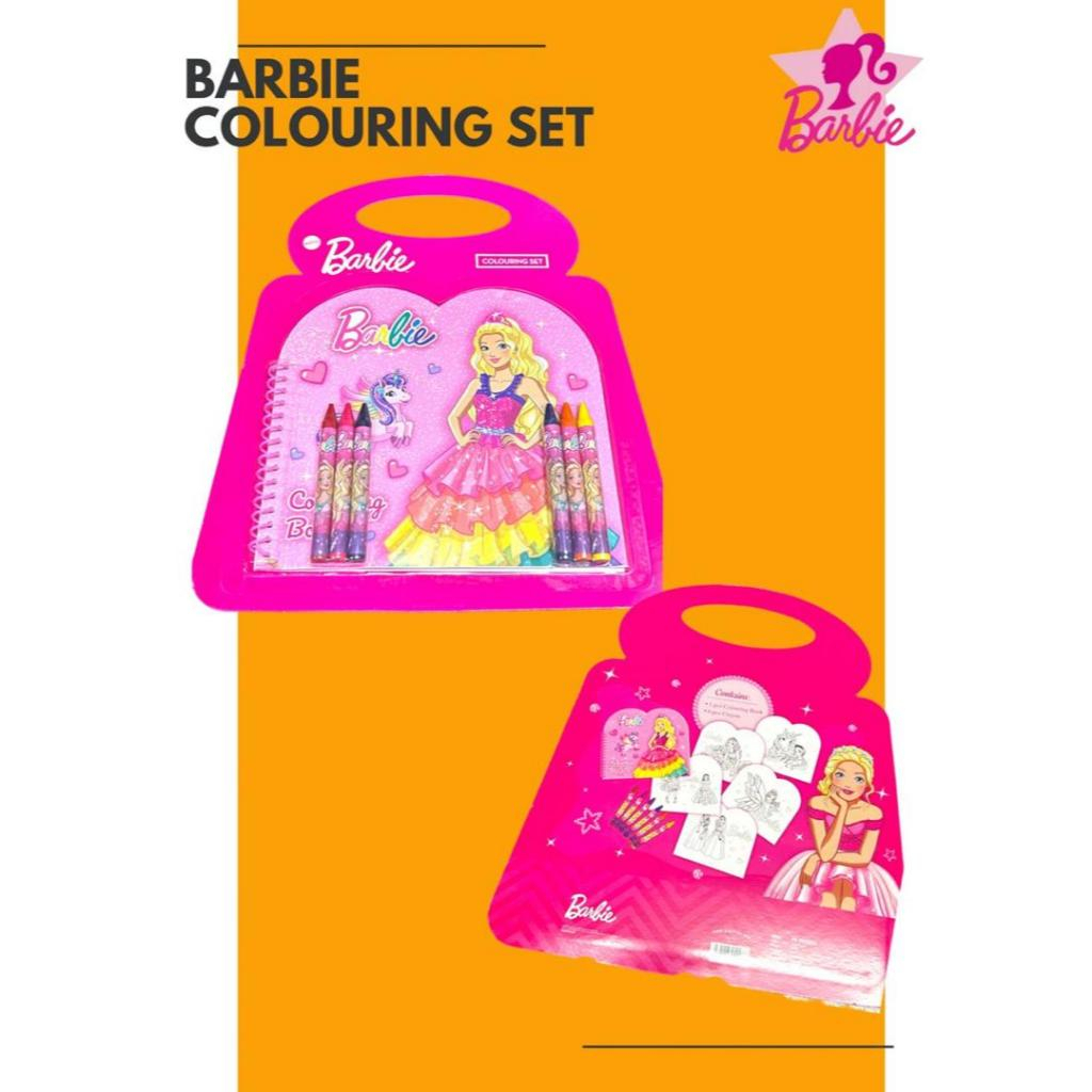 MATTEL BARBIE COLOURING SET CRAYON | Shopee Malaysia