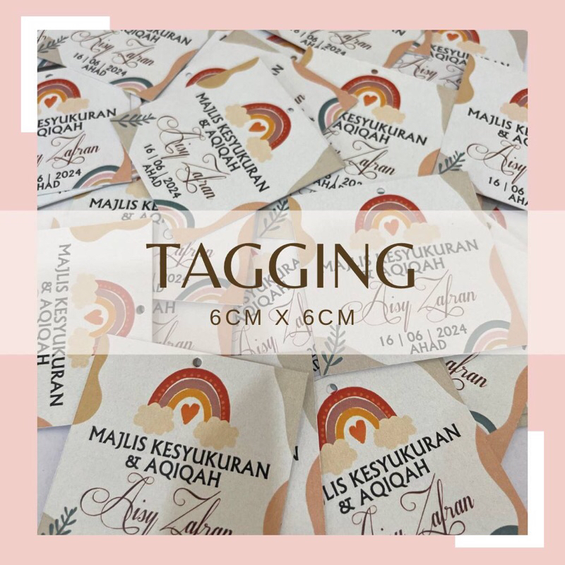 Tagging Wedding | Majlis Aqiqah | Engagement | Thank you Tag | Doorgift ...