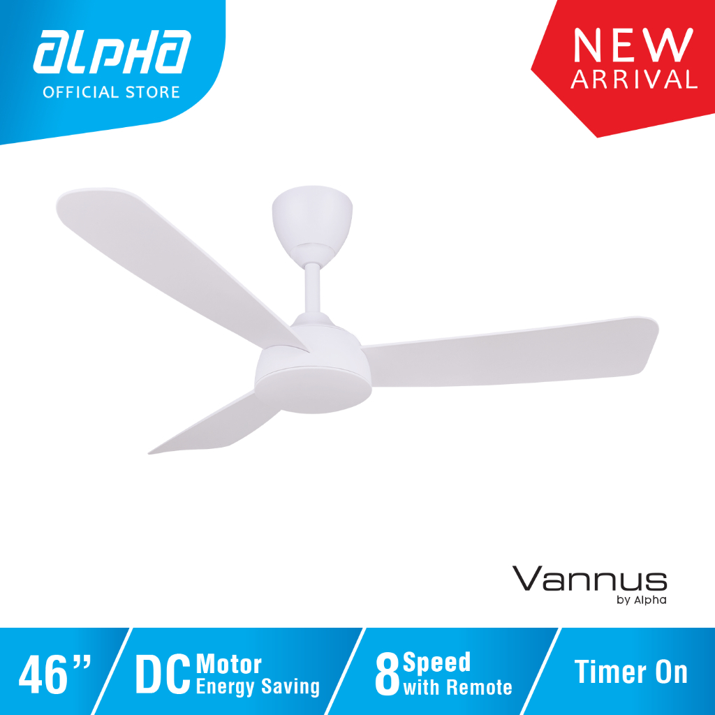 ALPHA Vannus V3 3B DC Motor Ceiling Fan with 3 Blades 8 Speed Remote ...