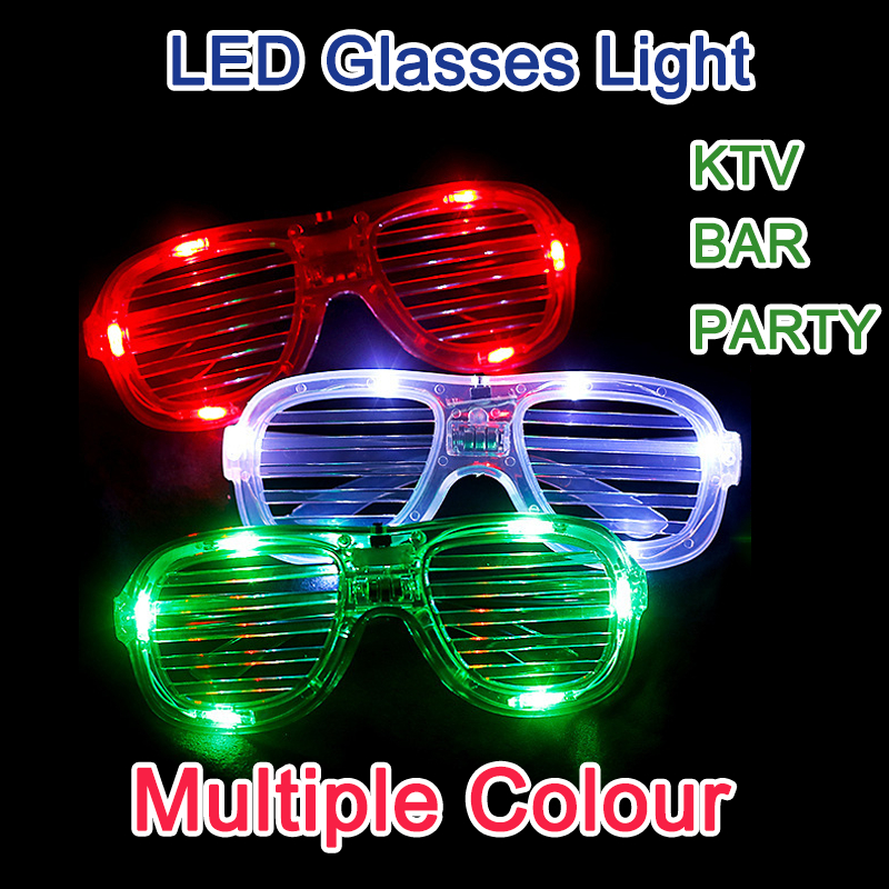 Party LED Glow Cold Light Glasses Flash Rave Luminous Christmas Festive ...