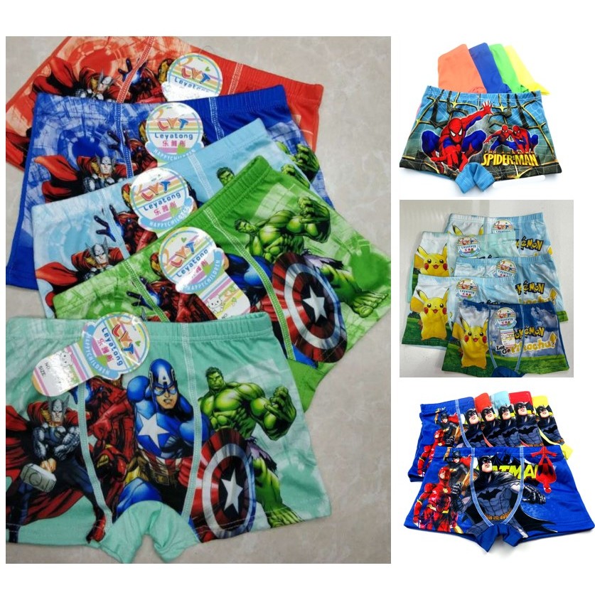 Ready Stock [5 helai/set] Cartoon Printed Boxer Boy Panties/Children ...