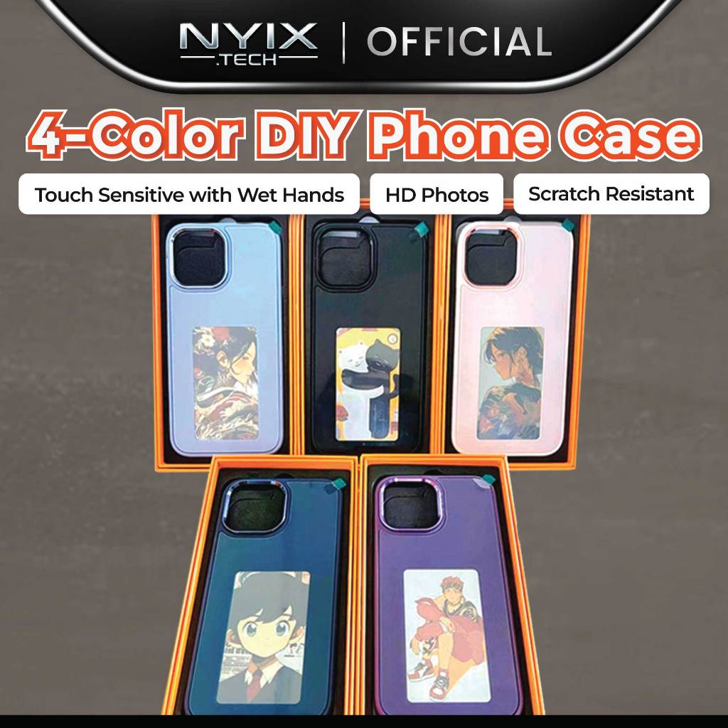 E-ink 𝟒-𝐂𝐎𝐋𝐎𝐔𝐑】Phone Case NFC DIY iPhone Cover Casing 15