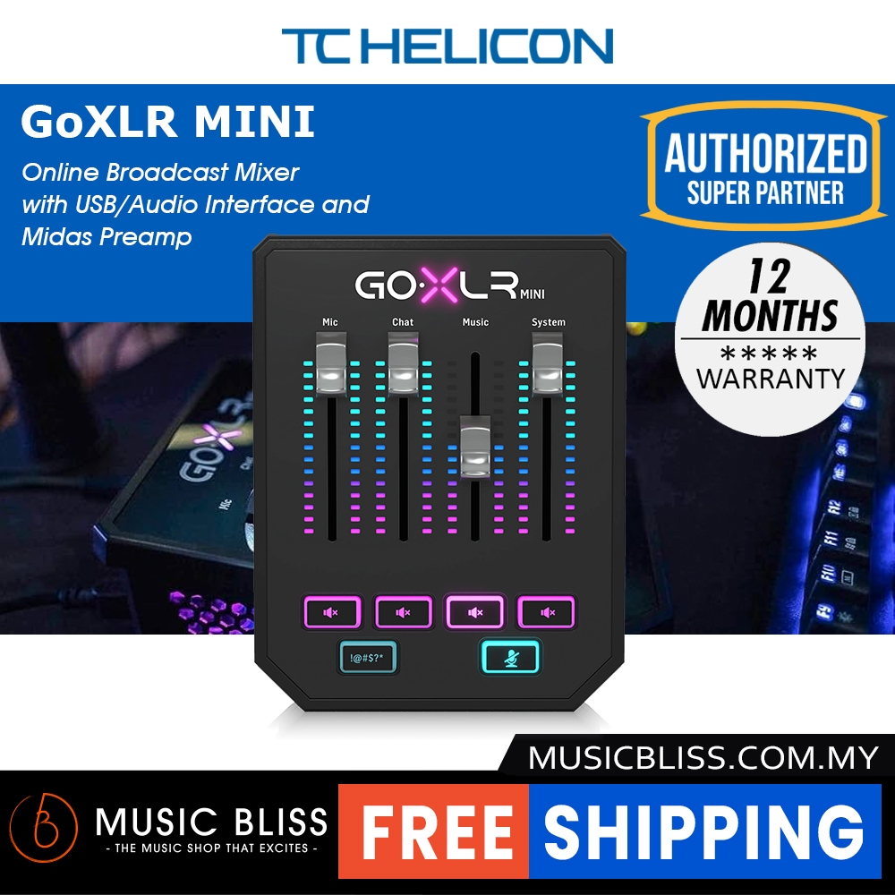 TCHelicon GO XLR Mini USB Streaming Mixer with USB/Audio Interface