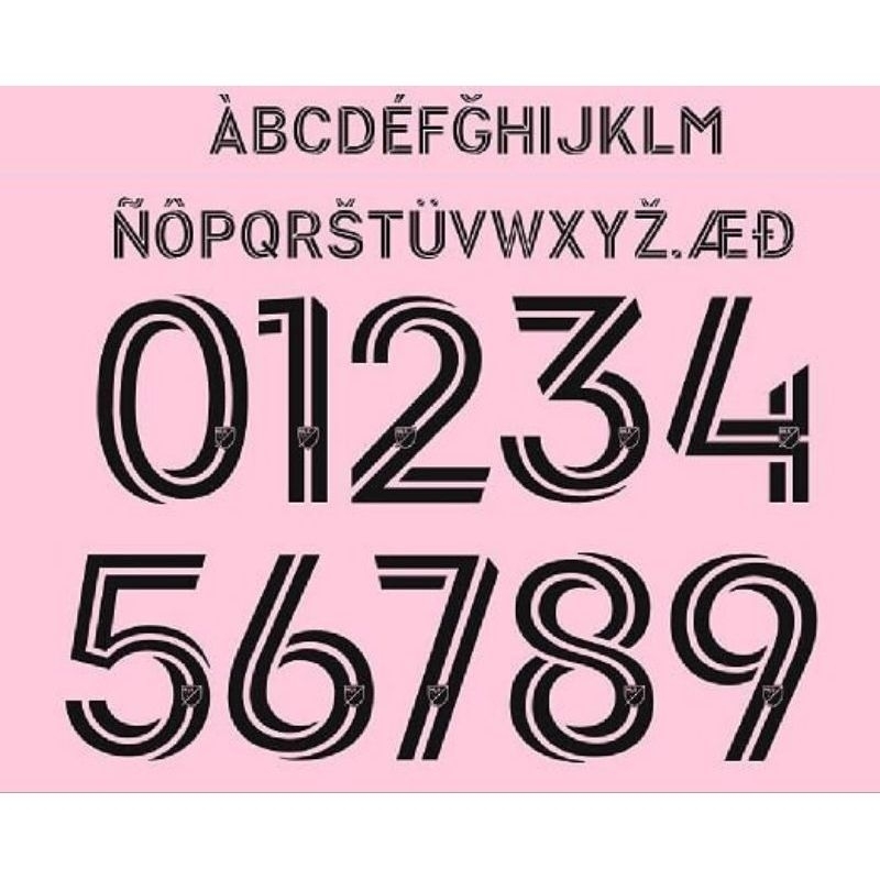 Font Inter Miami 23/24 Custom nameset Nama dan Nombor utk jersi ...