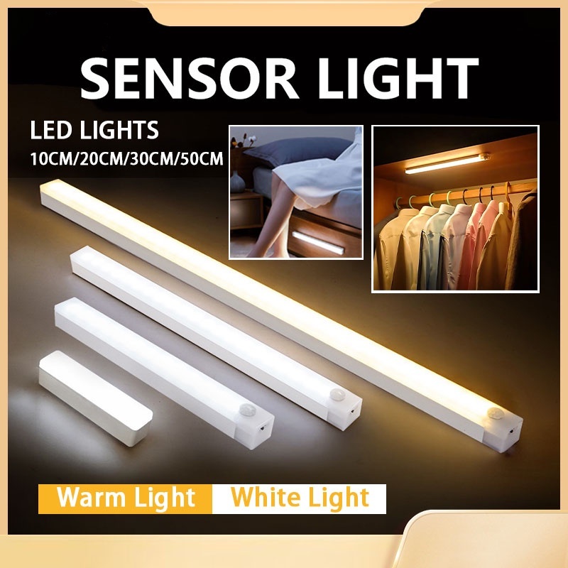 Motion Sensor LED Night Light Rechargeable Smart Wireless Cabinet ...