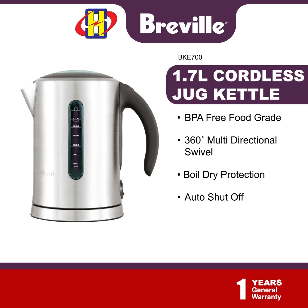 Breville Soft Top Pure Kettle 1.7L BPA Free food Grade Boil Dry Protection BKE700 Shopee Malaysia